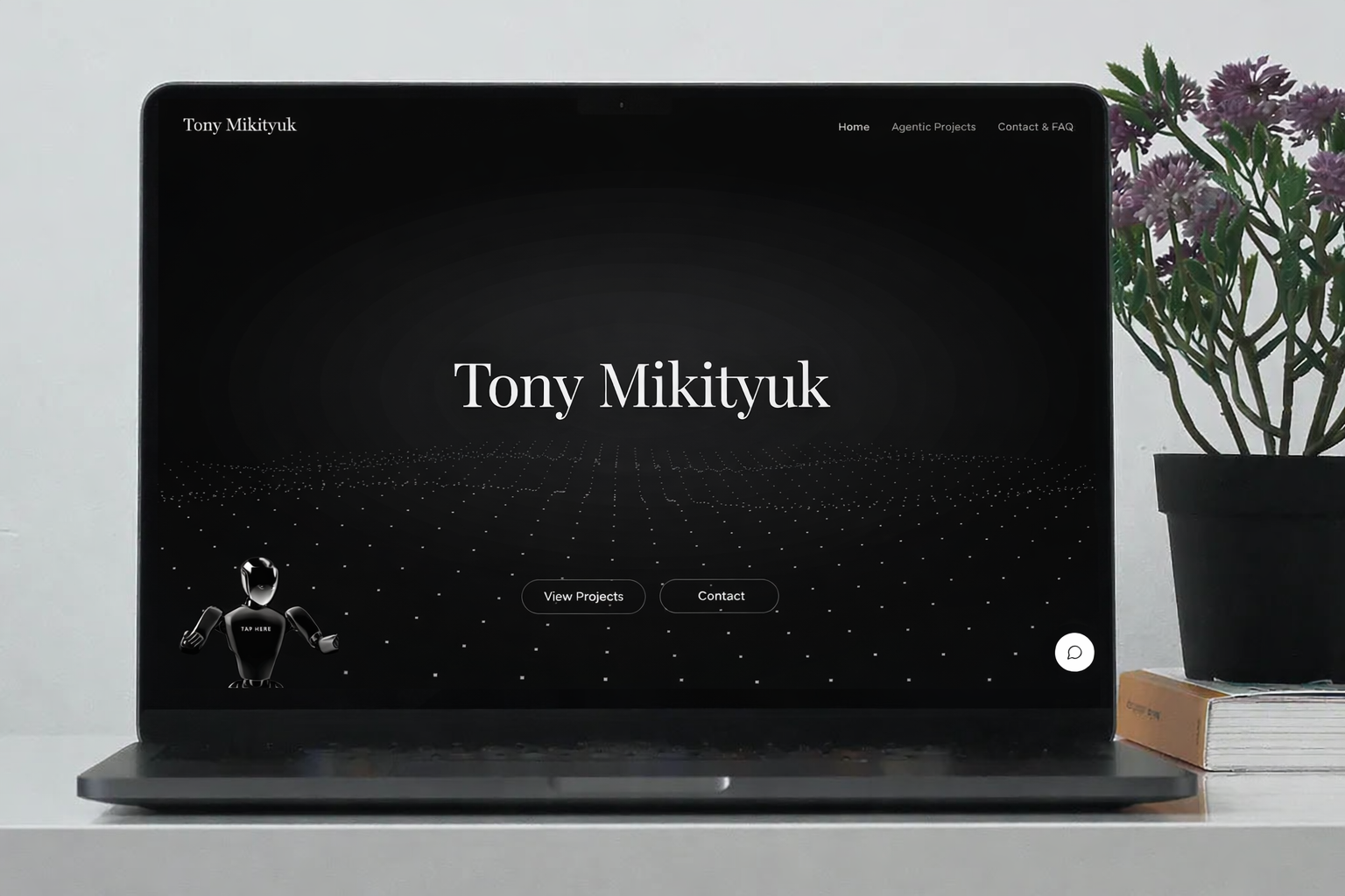 Hero section on laptop